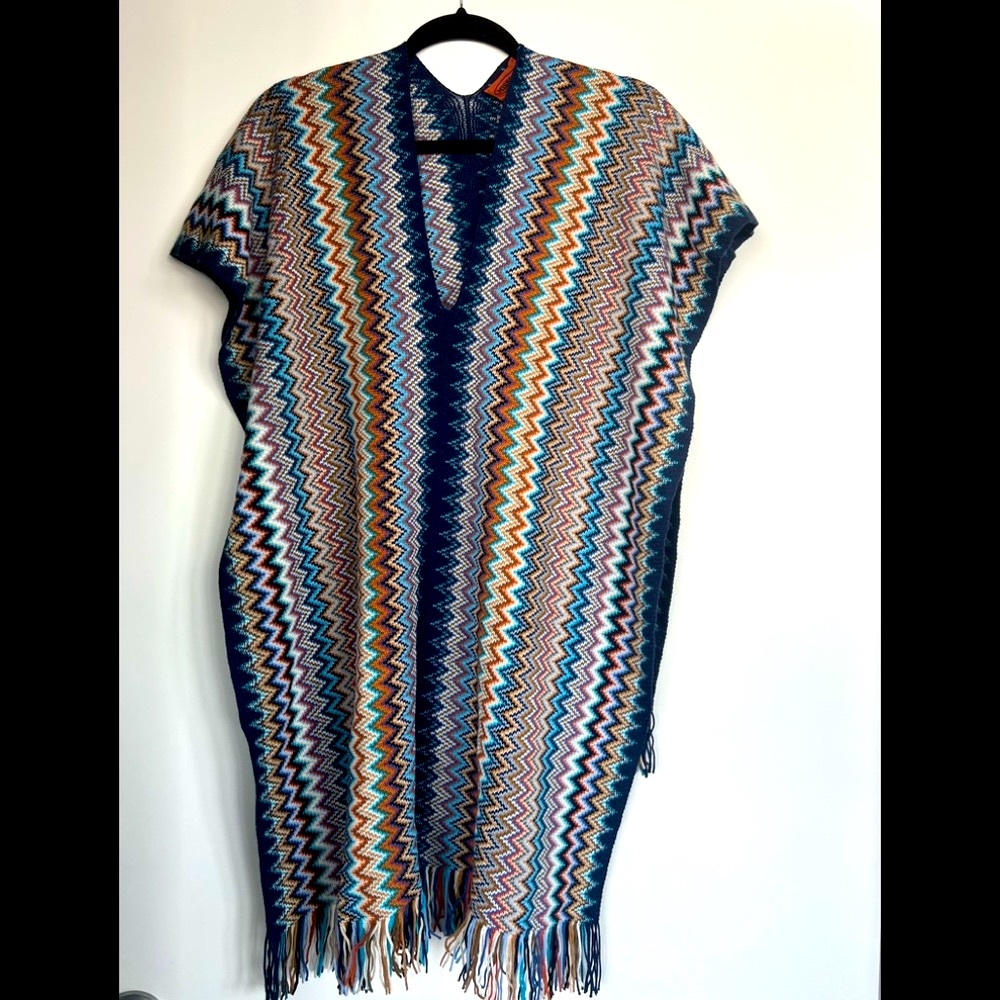 Missoni wool sweater poncho